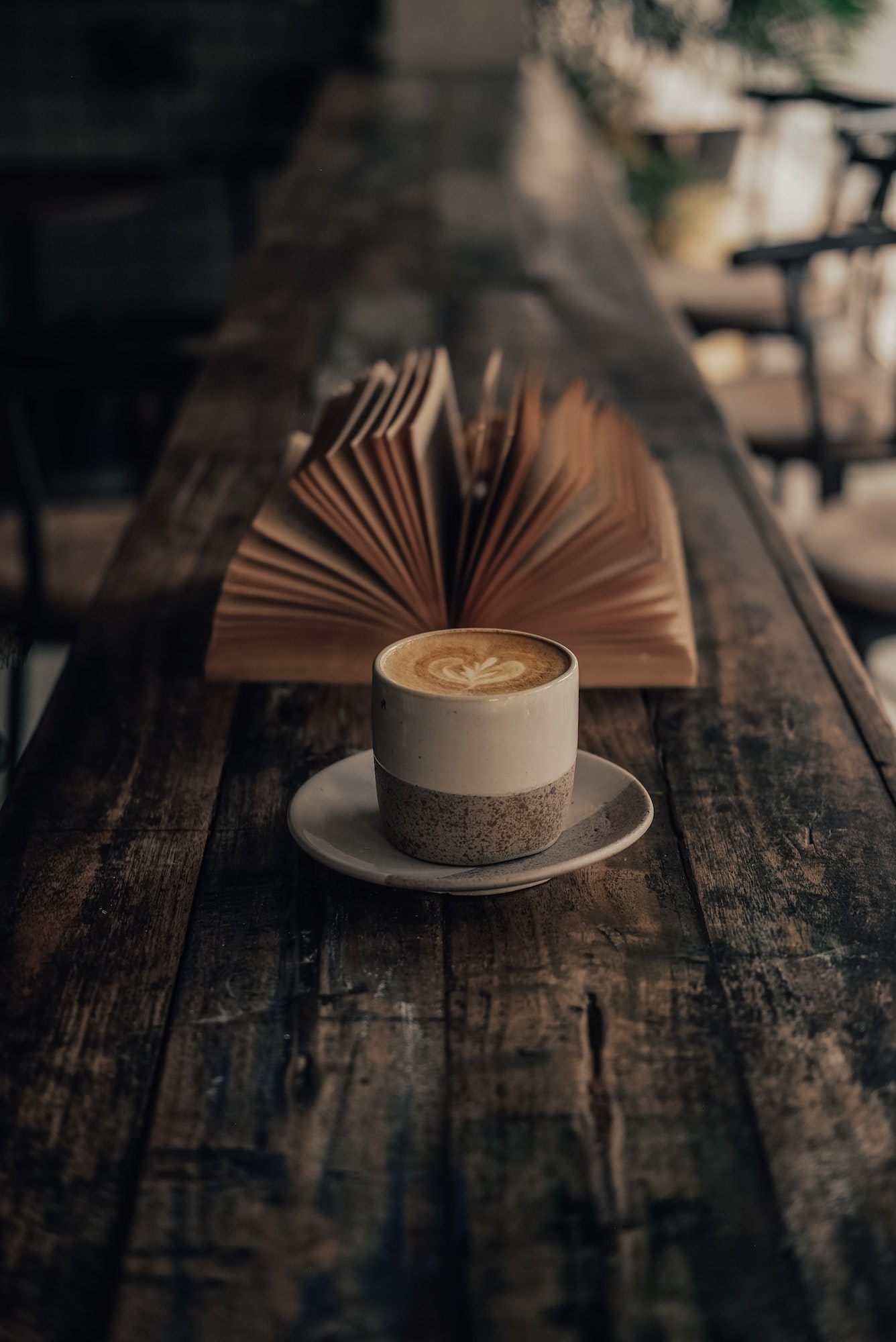cup of coffee and book